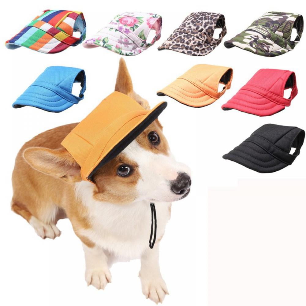 Pet Baseball Sun Cap/Sports Hat/Visor Cap With Ear Holes And Chin Strap For Dogs And Cats Greyghost Dog Adjustable Hat Seat-belt Buckle