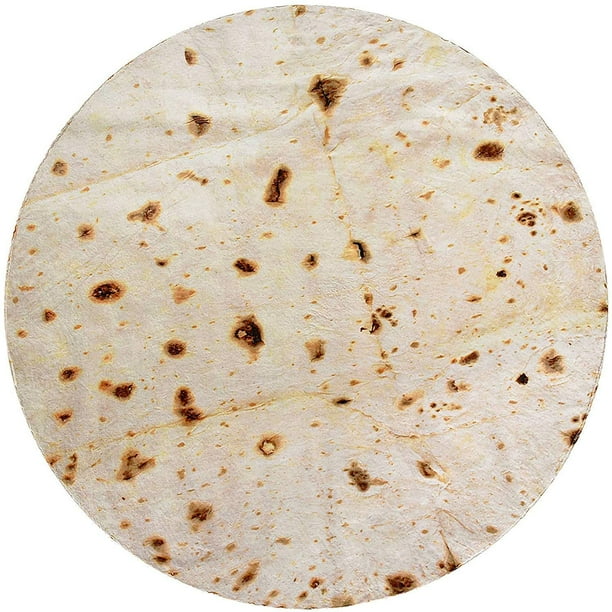 Manta de burritos, manta de tortilla de harina gigante de doble cara, manta de tortilla novedosa para su familia, manta de taco de franela suave y cómoda de 285 g/m² para adultos. (Beige, 71 pulgadas) Xemadio WRLF-2-3