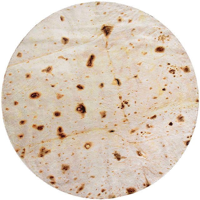 Manta de burritos, manta gigante de tortilla de harina de doble cara, manta de tortilla novedosa para su familia, manta de taco de franela suave y cómoda de 285 GSM para adultos. (Beige, 71 pulgadas)