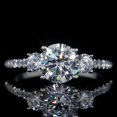 thumbnail image 3 of Three Round Diamond Zircon Rings Classic Appearance Copper Material High Quality Fashion Jewelry Size As Shown, 3 of 5