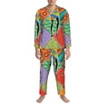 thumbnail image 3 of Naloa Dancing African Womans Men’s Pajamas Set - Long Sleeve Button Down Sleep Shirt and Pajama Bottoms Sleepwear Set-, 3 of 7