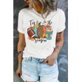 thumbnail image 4 of POGLIP Noir Laisser la Liberté Anneau Étoile Imprimé Col Rond Graphique Tee-Shirt, 4 of 6