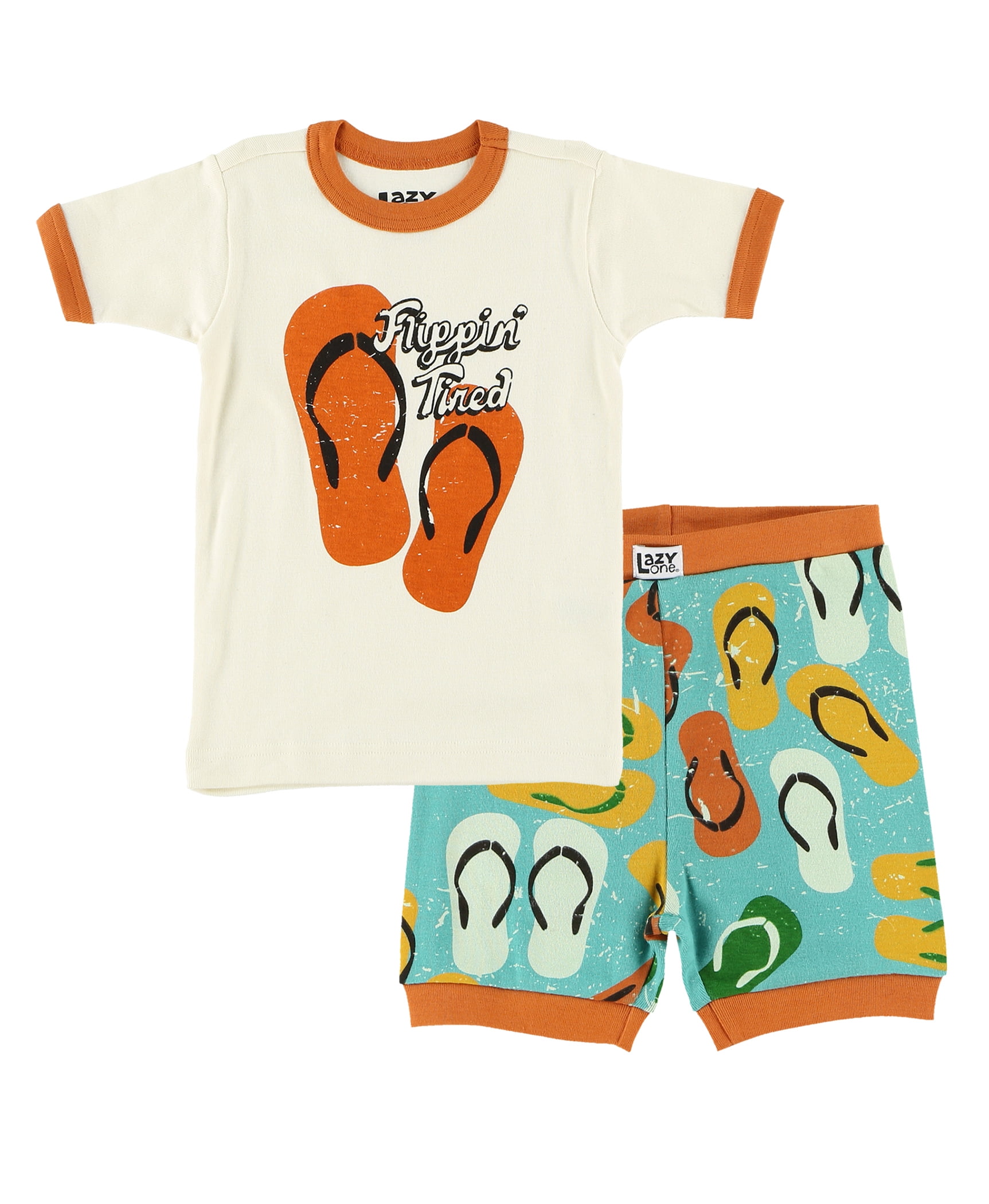 Lazy One Short-Sleeved Summer Pajama Set for Girls and Boys Kid Pajama Set 