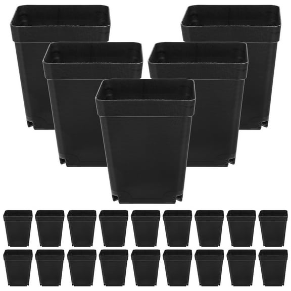 RUNROTOO Succulent Flowerpot Plastic Nursery Pots Black 50Pcs 2.75X2.75X3.14In