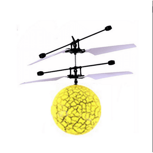 Jouet Volant à Induction Infrarouge RC, Jouet Volant avec Lumière LED Intégrée, Hélicoptère Disco Lumineux, Drone Volant, Jeux Intérieurs et Extérieurs, Jouets pour Garçons et Filles de 1 à 10 Ans, Balle Jaune