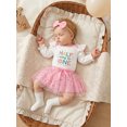 thumbnail image 5 of Cjfdfy Newborn Baby Girl Birthday Outfit Long Sleeve Romper,Tulle Skirt,Headband Set Neaswborn Fall Clothes Cute Half Way To One Print Letter 1/2 Birthday Girl Outfits, 5 of 9