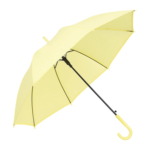 TOPTIE Yellow Stick Umbrella Lightweight Umbrella with J-Handle DIA 35.4 Inches Ideal for All Ages