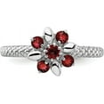 thumbnail image 4 of Solid Sterling Silver Stackable Expressions Garnet Ring - Ring Size 6.0-3.1gm, 4 of 8