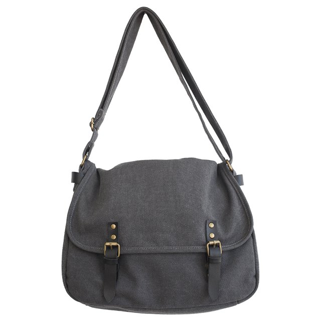 Btafrte Bolso Cruzado Lona Con Solapa Y Hebilla Bolsos Unisex para Regalo (gris)
