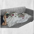 thumbnail image 6 of Rose Soft Flannel Fleece Blanket, Hand Drawn Illustration of Sea Anchor Entwined with Flowers and Marine Rope, Cozy Plush for Indoor and Outdoor Use, 70" x 90", Hot Pink Green Taupe, by Ambesonne, 6 of 6