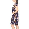 thumbnail image 2 of Nicole Miller Women's Flutter Sleeves Floral Print Linen Blend Mini Dress (Blue, M), 2 of 6