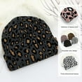 thumbnail image 4 of Travelwant Women Men Winter Hats Leopard Print Cuffed Beanie Dome Double Layers Thick Knitted Soft Warm Slouchy Skull Ski Adult Cap Warm Stretchy Cap for Outdoor, 4 of 8
