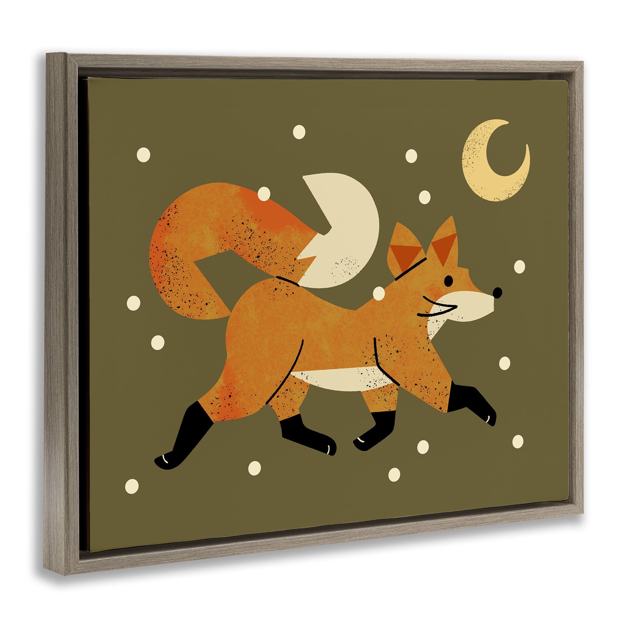 Stupell Industries Wandering Winter Fox Brown Framed Floater Canvas Wall Art, design by Renea L. Thull