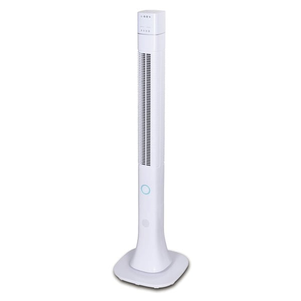 Optimus 48 Inch Pedestal Tower Fan with Remote Control, BT and LED