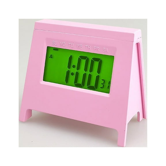 XYRSRUW Mini LCD Alarm Clock, Compact Electronic Timepiece with Luminous Display, Smart Desktop Alarm with Temperature and Calendar Functions, Multi-Feature Battery-Powered Clock for All Ages