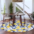 thumbnail image 3 of Round Rugs 5Ft, Summer Lemon Round Area Rug Washable Indoor Throw Carpet, Watercolor Yellow Blue Garden Floral Soft Non Slip Circle Rug for Cabinet Bathroom Home Decor Aesthetic, 3 of 8