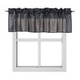 thumbnail image 3 of 1 piece S18 luxury straight sheer faux silk window curtain valance for kitchen bathroom décor with rod pocket charcoal color 55" wide X 18" long, 3 of 3