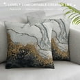 thumbnail image 3 of Fenyluxe Marble Texture Gold Black Modern Rustic Decorative Couch Pillow Cases with Zipper Home Decor Pillowcase 1PC Aesthetic Decorative 12x12in, 3 of 5