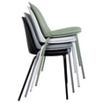 thumbnail image 5 of Set of 4 Stackable Dining Kitchen Chairs Plastic Armless Side with Back Curved Round Shape Chrome Metal Legs Indoor Outdoor Patio Black, 5 of 19