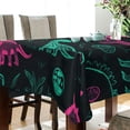 thumbnail image 3 of 54x54 Inch Tablecloth Polyester Square Tablecloth for Home Kitchen Dinner Decor Cute Green Dinosaurs, 3 of 9