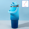 thumbnail image 1 of Botella aislante al vacío de acero inoxidable, Color degradado, 30oz, con mango portátil, aislamiento de doble pared a prueba de fugas, 1 ud., 1 of 5