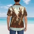 thumbnail image 3 of Lsque Western Rabbit Cowboy pattern Hawaiian Shirt for Men, Unisex Summer Beach Casual Short Sleeve Button Down Shirts-X-Large, 3 of 9