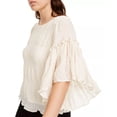 thumbnail image 3 of Line & Dot Women's Chiffon Flutter Sleeve Top White Size X-Small, 3 of 3