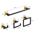 thumbnail image 1 of Matte Black Gold Bathroom Accessories Set Wall Towel Holder Roll Paper Holder Towel Ring Robe Hook Stainless Steel Hardware Set, 1 of 5