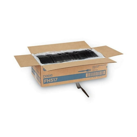 Plastic Cutlery, Heavyweight Forks, Black, 1,000/carton | Bundle of 5 Cartons