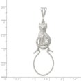 thumbnail image 3 of Auriga Fine Jewelry 925 Sterling Silver Polished Sitting Cat Charm Holder Pendant for Women (L - 24.5 mm), 3 of 6