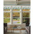 thumbnail image 2 of Green Eucalyptus Leaves Curtain Valance for Windows/Living Room/Kitchen/Bathroom/Café, Short Rod Pocket Tier Curtain Window Treatment Panel Spring Vase Birds Botanical Topper Curtain 60''x18'', 2 of 6