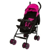 Angle View: evezo lightweight adjustable baby stroller - pink