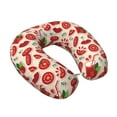 thumbnail image 2 of Xecao Tomatoes Print Memory Foam Cervical Neck Pillow Versatile U-Shaped Pillows for Home,Office,Camping,Travelling,Soft Washable Cover, 2 of 8