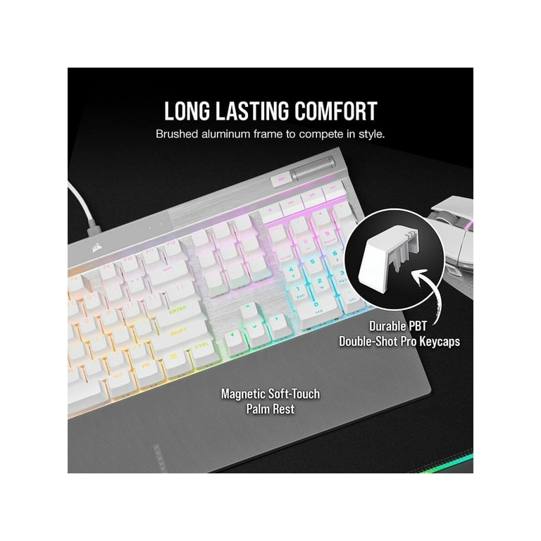 CORSAIR K70 PRO RGB Optical-Mechanical Gaming Keyboard - White