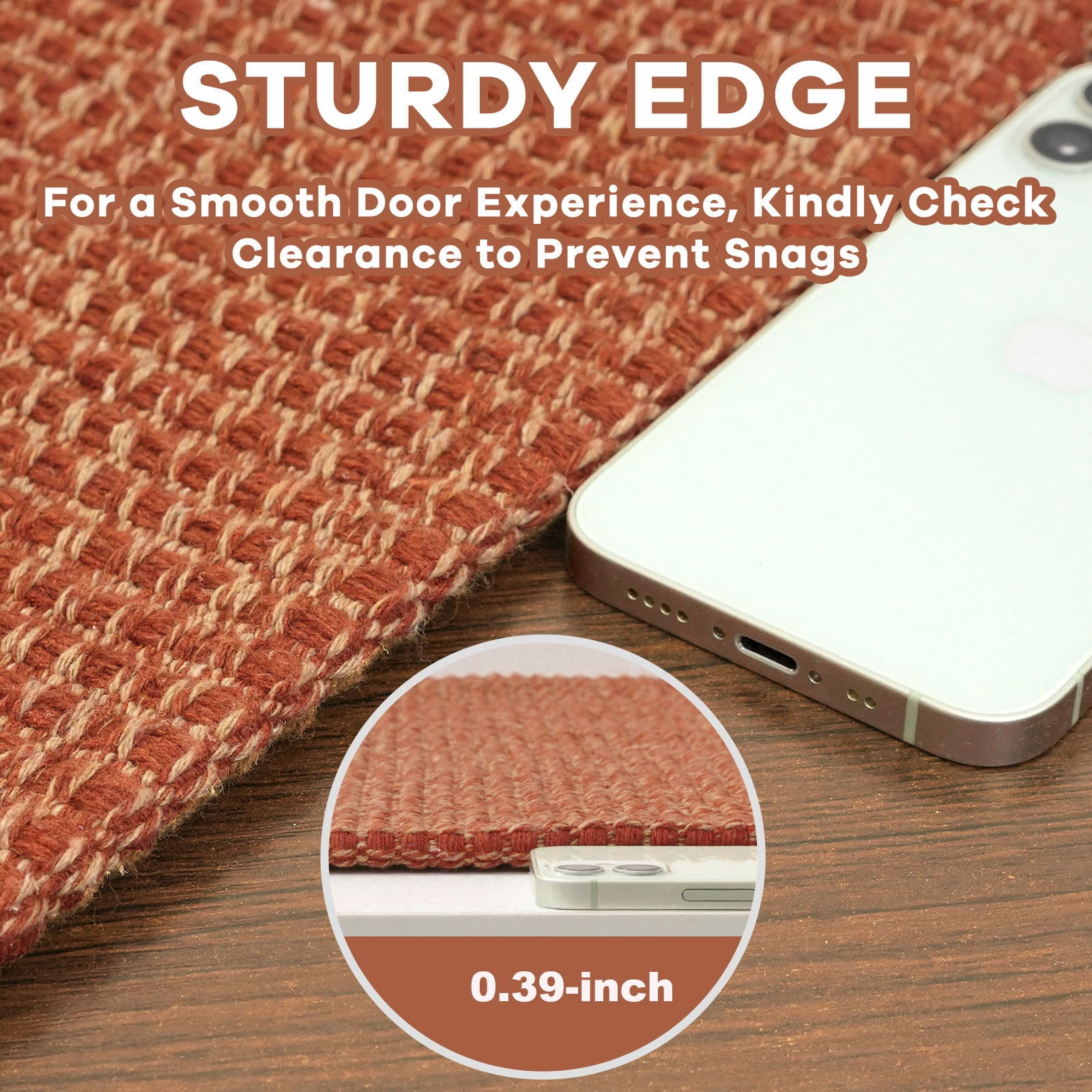 Glattice Hallway Runner 2x10 Washable Runners for Hallways Cotton Rubber Backed Kitchen Runner Braided Indoor Floor Carpet Runners for Entryway/Hallway/Kitchen/Bedroom, Rustic Orange/Tan