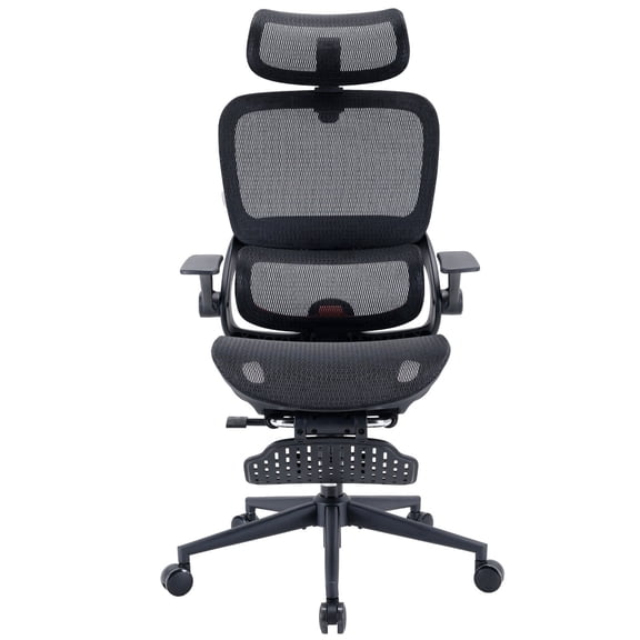 Sihoo B100 Ergonomic Office Chair with Footrest, Task Chair with Dual Back Support, 2D Wide Headrest for Adult, Mesh Chair for Home Office, Black, 300lbs