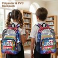 thumbnail image 3 of FKELYI USA Flag 250th Anniversary Star Print Clear Backpack for Elementary Student See Through School Bookbag 17 Inch Transprent Schoolbag Travel Bags Casual Daypack for Teens, 3 of 7