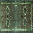 thumbnail image 1 of Ahgly Company Indoor Square Persian Turquoise Blue Traditional Area Rugs, 7' Square, 1 of 4