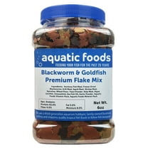 Aquatic Foods Inc. California Blackworm & Goldfish Mix Premium Flakes for Goldfish, Koi & Pond Fish, all Community Tropical Fish also Pellet Mix, Wafer Mix Included…6oz