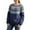 Navy_#02, variant on Stralyhd Women Sweaters Retro Fair Isle Sweater Knitted Lightweight Boho Long Sleeve Pullover Tops Casual Loose Crewneck Cropped Pullover Tops Beige S