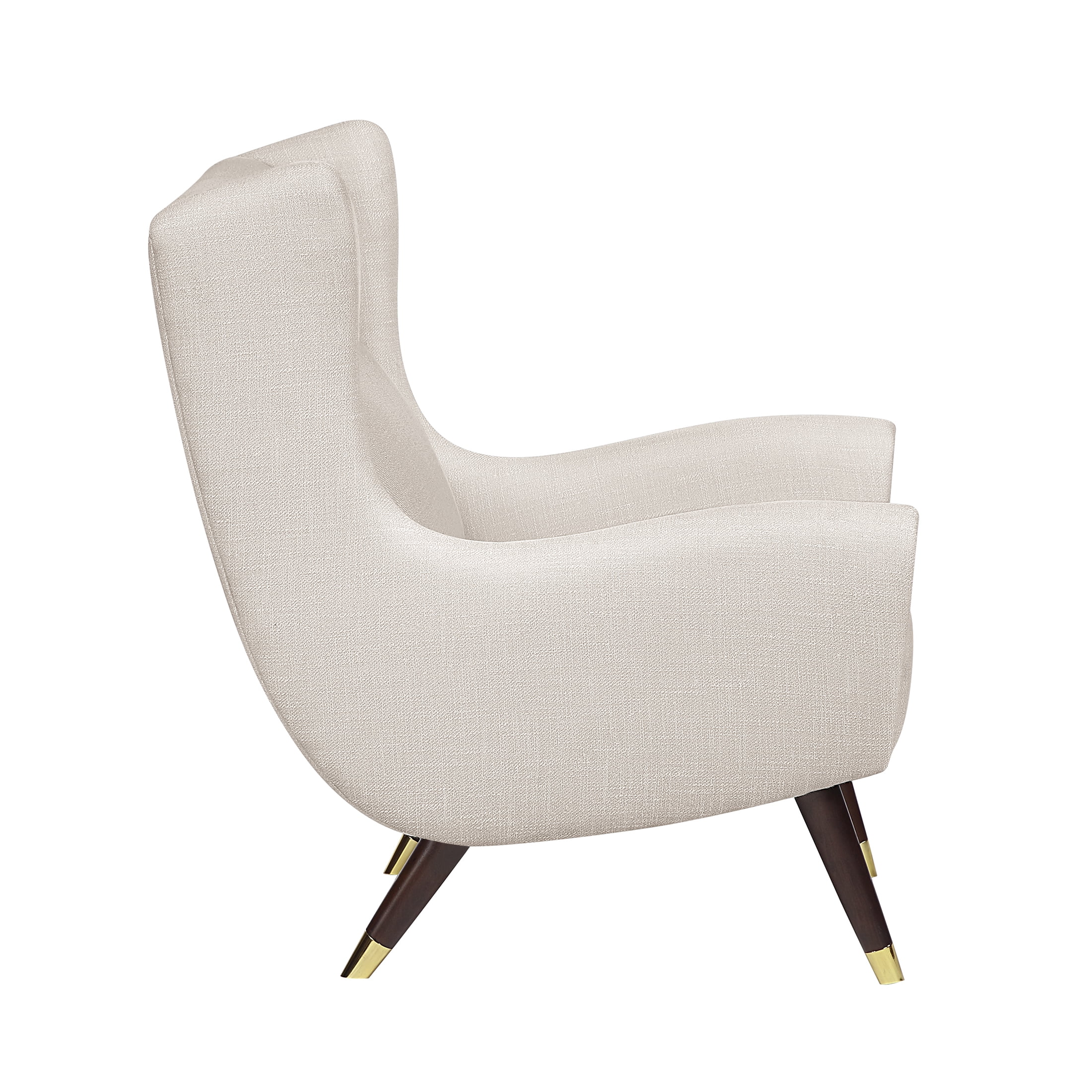 OakvillePark Calista Textured Fabric Wingback Accent Chair, Beige