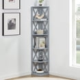 thumbnail image 2 of Convenience Concepts Oxford 5 Tier Corner Bookcase, Gray, 2 of 5