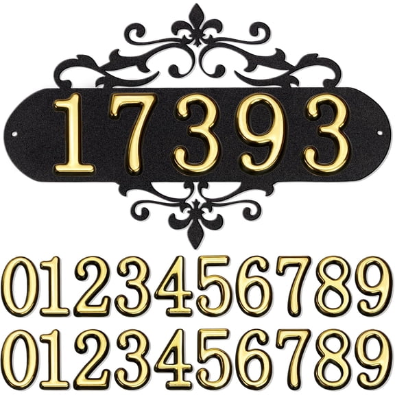 House Numbers for Outside, Metal Address Numbers for Home Office Garden Decorative Wall, Black Modern Address Signs