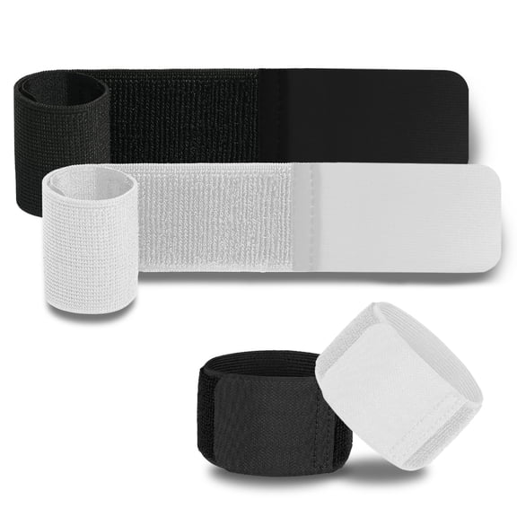 Deally 4 PCS Soccer Shin Guard Straps, Shin Pad Holders, Shinguard Stays, Lightweight & Adjustable, Black & White