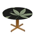 thumbnail image 4 of WYYP Outdoor Patio Round Tablecloth - Marijuana Table Cover with Washable Table Coth for /Circular Table/BBQs White, 4 of 8