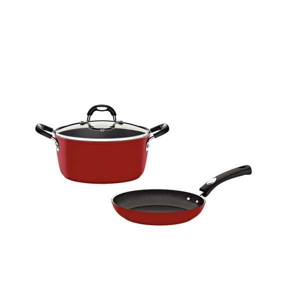 Set de Sartén y Cacerola Mónaco Rojo Tramontina Antihaderente