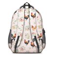 thumbnail image 3 of Rooster and Floral Pink Pattern Cute School Backpack Bag with Padded Back and Adjustable Shoulder Straps 16.9 X 12.6 X 5.9 Inches, 3 of 5