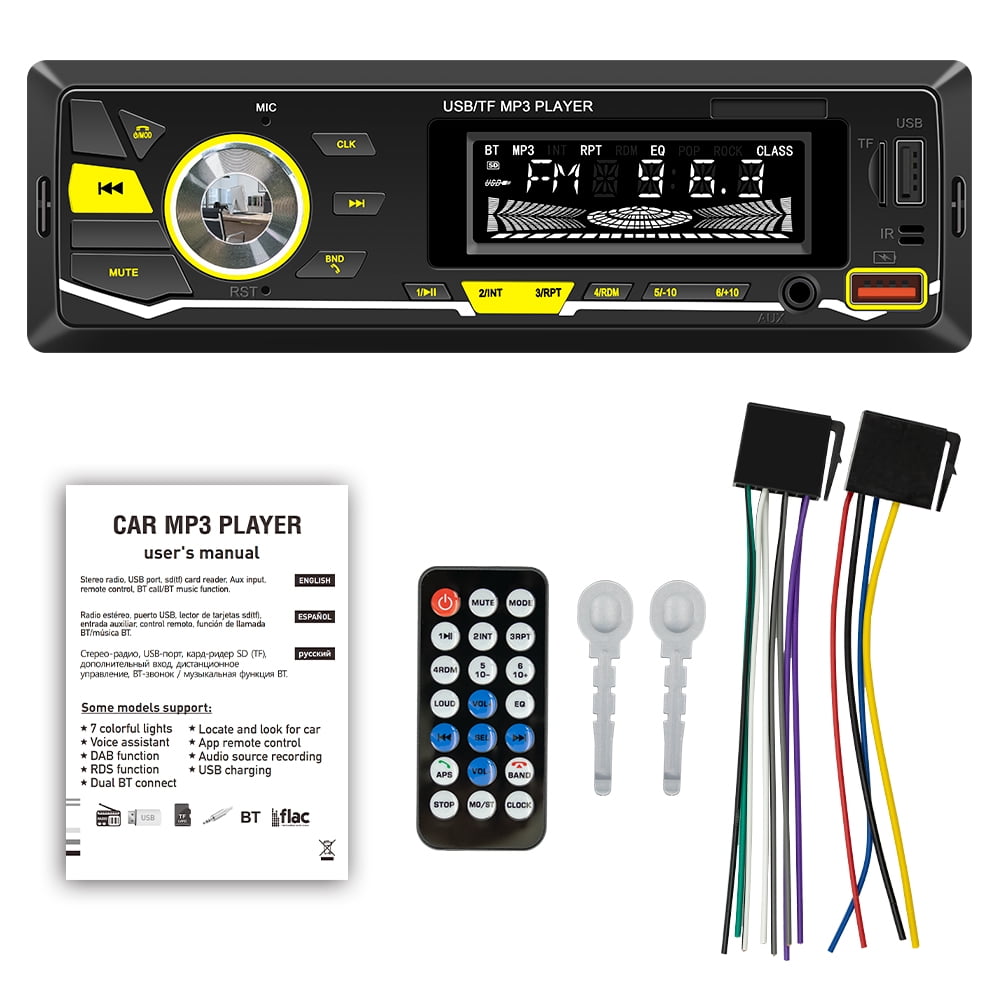 Gecheer Car MP3 Player Stereo HandsFree Calling UDiskTF /Auxin Player Support APP to Find