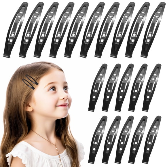 20 Pcs Snap Hair Clips Metal Hair Clips Solid Color Nonslip Snap Clips Hair Barrettes Hair Accessories