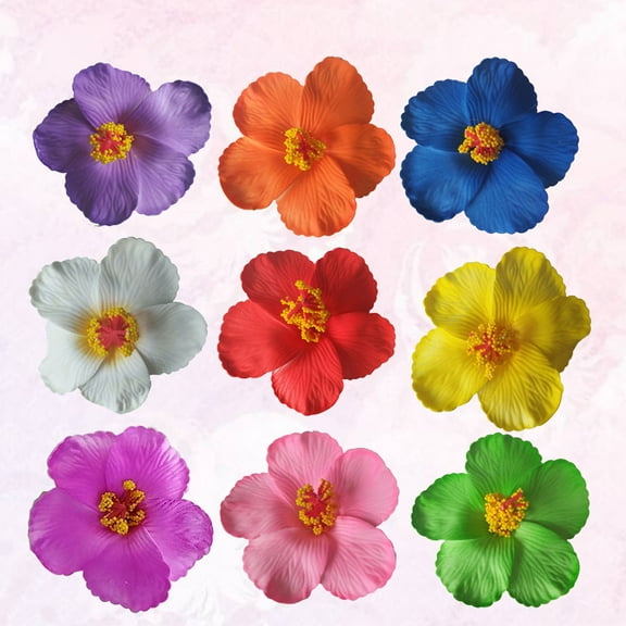 Toddmomy 9Pcs Plumeria Flower Hairpins Bohemia Style Foam Artificial Flower Bridal Beach Party Wedding Event Decoration